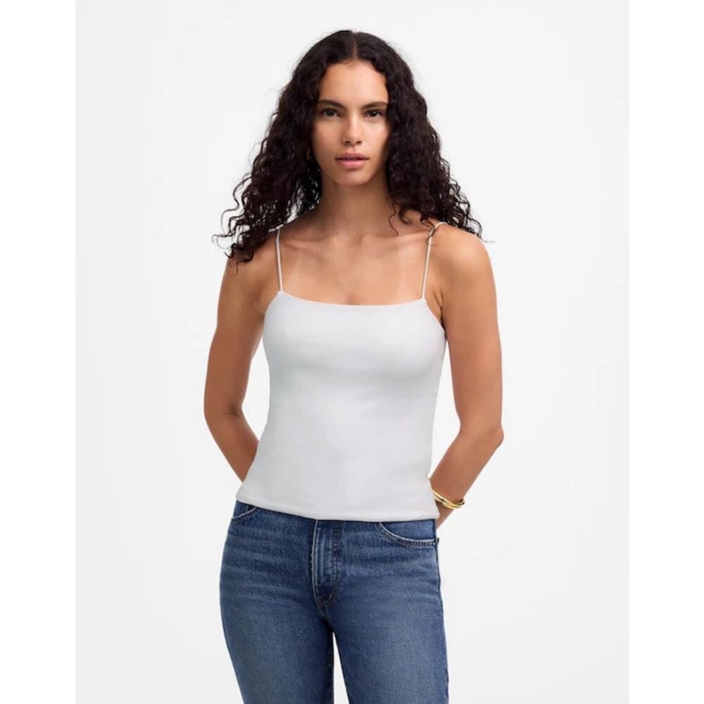 NWT Madewell Squareneck Tank Top In White Size Large